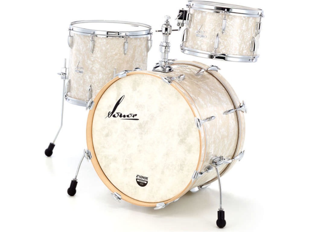 Sonor Vintage 322 Set WM Vintage Pearl – סט סונור וינטג' 3 חלקים עם מתקן והולדר בצבע לבן פנינה – תמונה 3